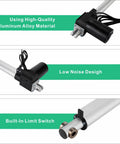 Heavy Duty Linear Actuator With DC 12V Or 24V Electric Motor delivering smooth travel; features aluminum alloy, low noise design, and limit switch.