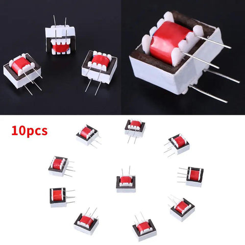 Ten Pack 600 Ohm 1 To 1 Isolation Transformers For Audio Applications, EI14 Core, Stable Lead-Free Components, top view
