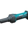 18V Lithium Ion Cordless 1/4 Inch Die Grinder Featuring Tough As Nails Barrel Grip And Built In Led Warning Light For Smooth Heavy Duty Grinding And Precision Tasks Tool Only side view of die grinder with textured grip and charging port.