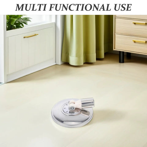 2 Pack Stainless Steel Mop Base Replacement Plates Heavy Duty Rotating Mop Head Spare Parts For Commercial And Industrial Floor Cleaning Compatible With Various Mop Frames Easy Swap, shown on floor