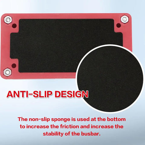 Heavy Duty 300A Bus Bar For Rock Solid 12V Power Distribution With Four M8 Studs waterproof junction block showing anti-slip design.
