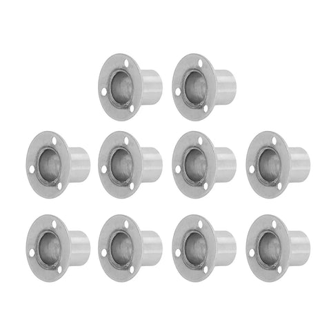 Heavy Duty Flanged Holder Base For Closet Rods And Wardrobe Shelving, Stainless Steel Tube Bracket With Screws, Thickened