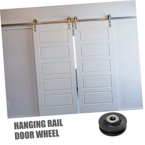 Heavy Duty Barn Door Roller Wheel Nylon Pulley For Smooth Sliding And Easy Install Durable Hanging Rail Wheel shown with doors