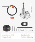 Boat Steering System Kit With 17 Ft Outboard Steering Cable And Aluminum Alloy Helm, Rock-Solid Marine Replacement For Boats