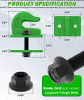 2 Pack 3 By 8 Inch Tractor Bucket Grab Hooks Grade 70 Forged Steel Bolt On Grab Hooks With Backer Plate specifications green