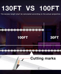 DAYBETTER RGB LED strip lights, 130 ft length with remote for bedroom/desk use.