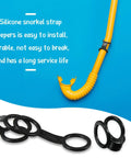 16 Pack Universal Snorkel Clip And Silicone Keeper Set showing silicone holders and clips for scuba diving gear.