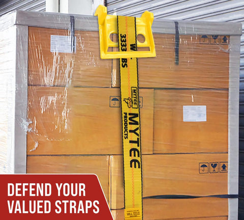 20 Pack 4 Inch Edge Protectors For Flatbed Trucks With Mesh Carrying Case, Yellow Plastic Corner Guards securing cargo
