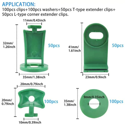 300 Piece Greenhouse Twist Clip Kit For Aluminum Greenhouses With Plastic Fixing Clips And Washers Extender Corner Clips Insulation Netting And Shading Clips Easy Install No Fuss Durable PP Construction