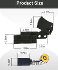 Product size diagram of Dead Nuts Reliable Sw77 Aftermarket Circular Saw Trigger Switch and carbon brush set dimensions.