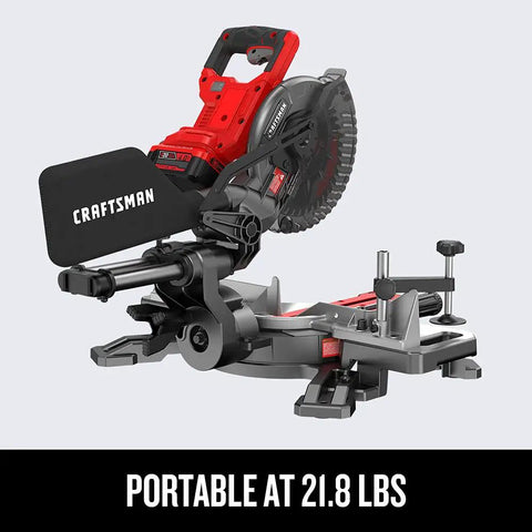 V20 Cordless Sliding Miter Saw 7 1 4 Inch With Single Bevel Includes Battery And Charger 3800 RPM Motor For Fast Clean Cuts Through Lumber Hardwood Trim And Baseboard Built Heavy Duty For Beast Mode Woodwork
