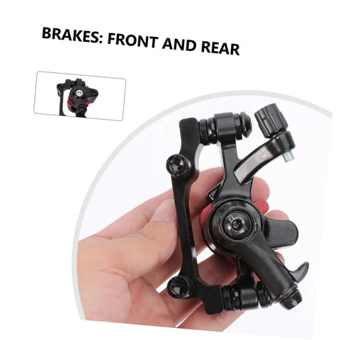 Rock Solid Mountain Bike Disc Brake Kit With Mechanical Calipers and Complete Pair Of 160mm Rotors Made From Forged Aluminum, front brake caliper.