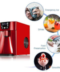 Hella Quick Countertop Ice Maker Machine With Dope Stainless Steel Build And 220V Power making ice for drinks and food preservation.