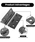 Rotating Concealed Hinges For Cabinets And Furniture, Stainless Steel Black Heavy Duty Door Connectors With 6 Mounting Holes, Easy Install