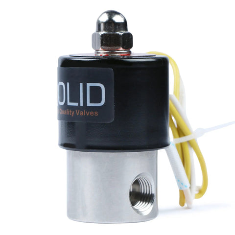 One Quarter Inch Stainless Steel Electric Solenoid Valve 110VAC Normally Closed With Viton Seals Built Tough For Water Systems