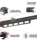 Beefy 2 Hole Steel Magazine Assembly For NR83A Nailers, 70 Nail Capacity, 21 Degree Angle, weld spots highlighted
