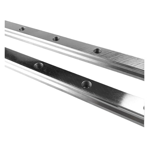 Industrial Grade Two Piece Metal Linear Guide Rail Slider Kit For Hella Smooth Printers And Diy Cnc Cutting Machine, aluminum with holes.