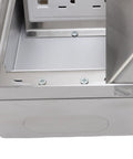 Recessed Floor Electrical Outlet Kit With Concealed Flat Layout For Clean Line Decor Smooth Glide Handle Mechanism rock solid metal build detail.