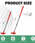 Adjustable Golf Putter Set With Telescoping Shaft From 16 To 35 Inches showing size comparison with golf ball.