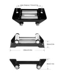 Universal Heavy Duty Winch Roller Fairlead Galvanized Steel Frame 110mm 4 Inch Hole Distance with measurement dimensions