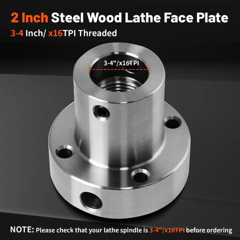 Top Shelf Steel Faceplate For Wood Lathes With Rock Solid Grip 2 Inch Diameter And 3/4 X 16 Tpi Threading Built Like An American Workhorse Rig For Serious Turners Who Want Knockout Performance Daily