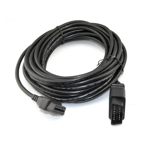 33 Feet OBD2 OBDII 16 Pin Car Extension Cable Male To Female Diagnostic Extender Coiled Black Cable