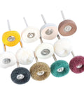 Versatile 1 Inch Wool Felt Grinding Sanding Head With Abrasive Buffing Wheel And 3mm Shank Thread Polishing Brush for fine detail work.