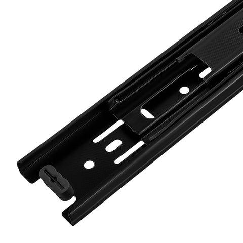 Close-up of Five Pair 14 Inch Full Extension Drawer Slides Heavy Duty Ball Bearing Telescopic Slides Set Side Mount For Cabinet Black