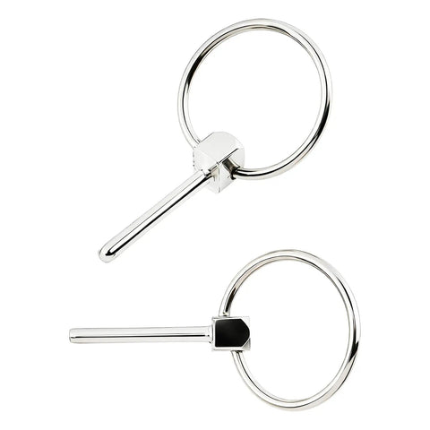 Locking Pins Kit Four Pack One Eighth Inch By One Inch Stainless Steel Lynch Pins With Ring, showing side view of two pins