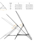 Two Pack Solar Panel Stand Mount With Adjustable Tilt Bracket For Foldable Panels, showing angles at 35 45 60 degrees.