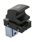 Power Window Switch Replacement For Volkswagen Touareg Jetta GTI Passat Rabbit Eos CC Golf Front Right Or Rear Passenger Side Plug And Play Replacement OEM 7L6959855B 1F09598553X1 1K0959855REH shown in black plastic, side view