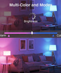 Smart LED Light Bulbs, 16 Million Color Changing Dimmable in living room, showing warm to cold light settings