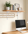 Built Tough Heavy Duty Metal Floating Shelf Brackets 8 By 10 Inch White L Shaped Shelf Supports in home office setup