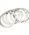 External Circlips C Clip Retaining Snap Rings Set For Bearings And Electrical Appliances, 50 Pcs, 304 Stainless Steel, Rust Resistant