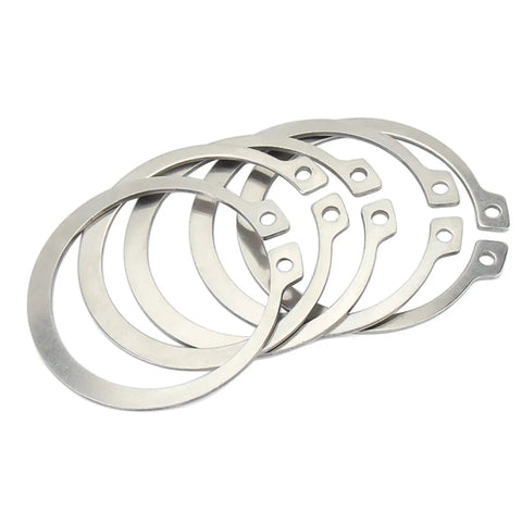 External Circlips C Clip Retaining Snap Rings Set For Bearings And Electrical Appliances, 50 Pcs, 304 Stainless Steel, Rust Resistant