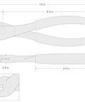 Diagram of 7 Inch Diagonal Cutting Pliers For Copper Aluminum And Soft Steel Wire With Induction Hardened Blades For Superior Durability