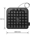 Upgrade Your Ride With This Electric Inflatable Wheelchair Cushion That Kills Pressure Sores And Ulcers While You Sit All Day Long, top view, 46x48 cm, black air cell design.