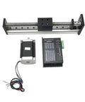 Straight Up Solid CNC Ball Screw Slide Table Motor Kit Plus Nema 23 Stepper And Dm556 Driver components on a table