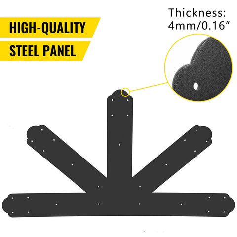 Beefed Up Heavy Duty Black Powder Coated Gable Plate And 12 By 12 Pitch Gable Bracket Set, showing 4 mm steel panel thickness