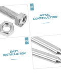 Close-up of metal construction with screws and pointed spikes for 20 Pcs Lawn Aerator Shoe Spikes For Grass Aeration.