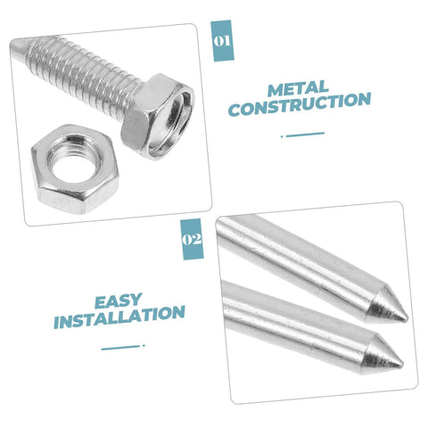 Close-up of metal construction with screws and pointed spikes for 20 Pcs Lawn Aerator Shoe Spikes For Grass Aeration.