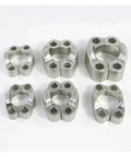 Top Notch Split Hydraulic Flange Fitting SAE Standard Fits F38 To F54 Specs Ideal For High Pressure Hydraulics And Workshop Jobs Quick Install Fixes Leaks Efficiency Saves Big Bucks Work Gear Trucks Rigs Today Ready To Go Fast Now. six-piece split hydraulic flange fittings, silver steel, SAE sizes