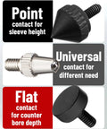 Point, universal, and flat contacts for Gearhead Pro Grade Cylinder Bore Gauge With Sleeve Height And Counterbore Tool For All Diesel Engines