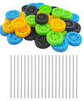 40 Pack Plastic Toy Wheels With 2mm Shafts And 20 Metal Axles For RC Cars Boats Drones Robots And Helicopters DIY Models