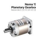 Premium NEMA 17 Planetary Gearbox Speed Reducer With 5 Millimeter Input Shaft showcasing detailed design and reduction ratios for robotics.