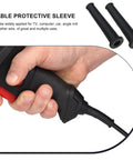 Premium Quality Heavy Duty 20 Pack Slick Black Rubber Cord Management Sleeves To Kick Power Tool Wire Clutter And Keep Angle Mill Cables Tidy And Pet Chew Proof, showcased on a tool handle.