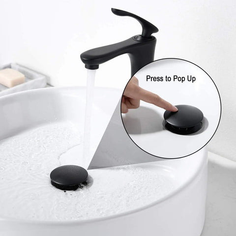 Bathroom Sink Stopper P Trap Complete Set Adjustable One And One Quarter Bottle Trap Solid Brass Drain Kit Matte Black