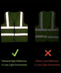 High Visibility Neon Safety Vest Pack Of 10 With Zipper And Reflective Strips, Size L, Breathable 100 Percent Polyester, comparison