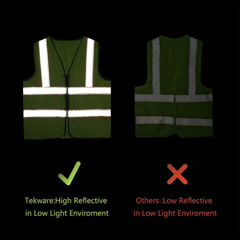 High Visibility Neon Safety Vest Pack Of 10 With Zipper And Reflective Strips, Size L, Breathable 100 Percent Polyester, comparison