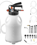 Pneumatic Transmission Fluid Pump 8 L Oil Fluid Extractor And ATF Refill Dispenser With 15 Adapters, HDPE Tank for cars, boats, lawn mowers